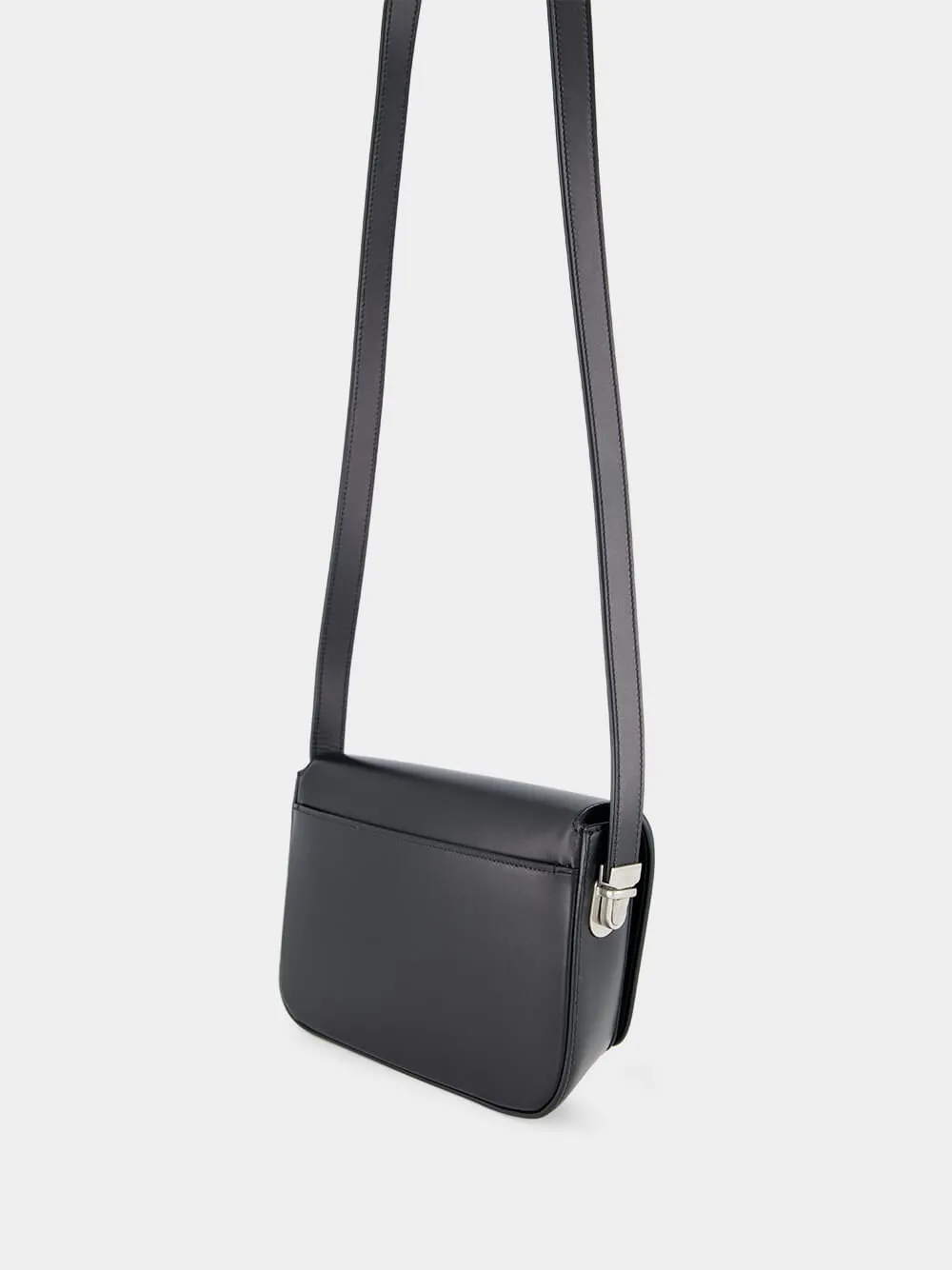 Black Small Leather Crossbody Bag sold by Fashion Clinic product image thumbnail 5