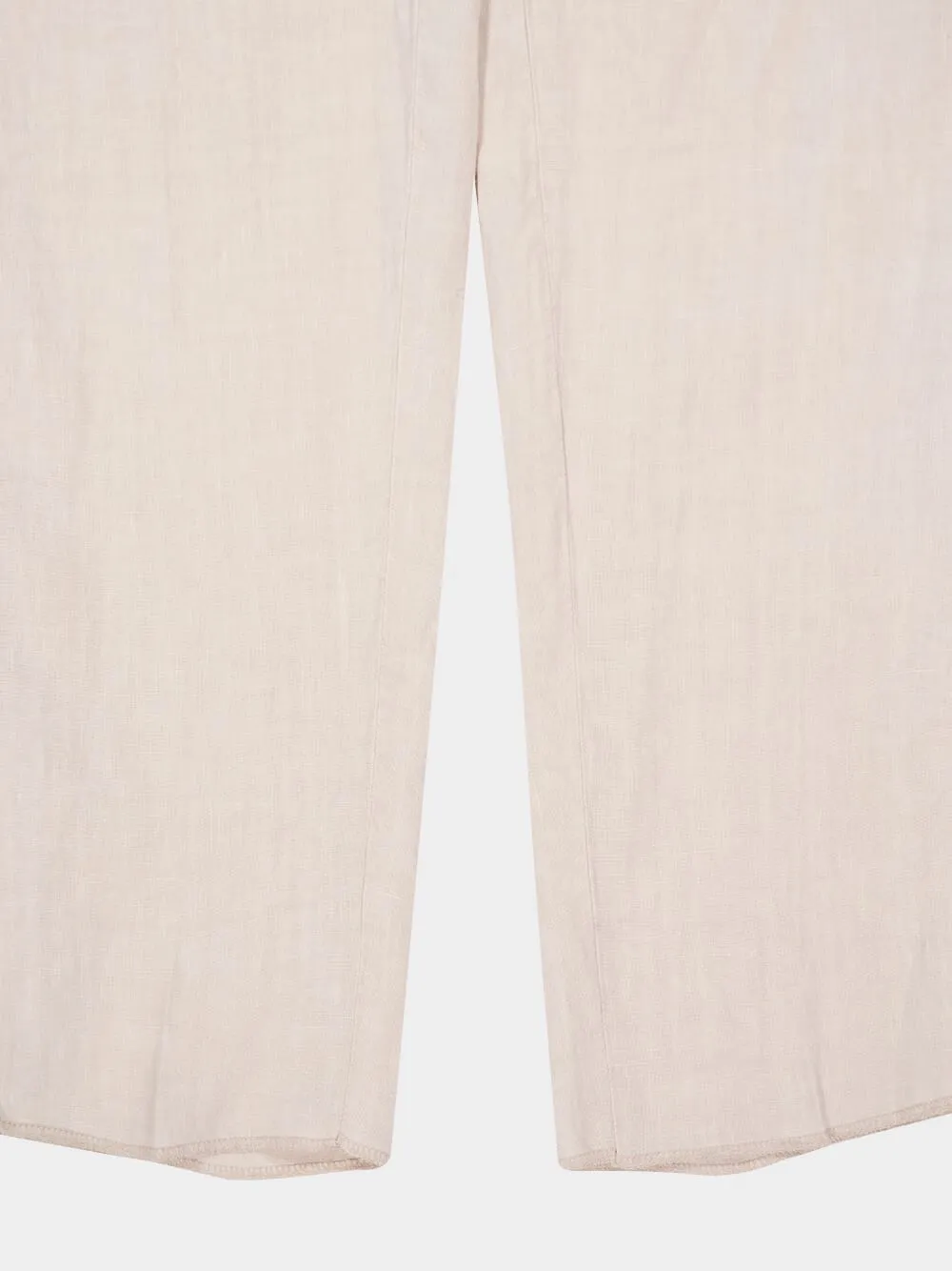 Light Beige Straight Fit Linen Trousers sold by Fashion Clinic product image thumbnail 4