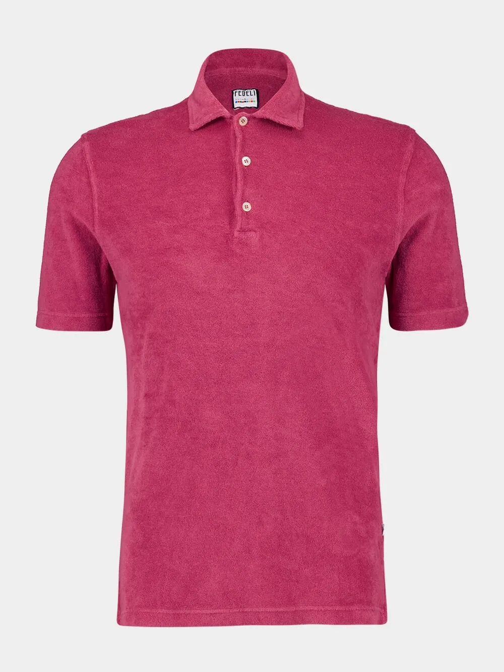 Pink Terry Cotton Polo Shirt sold by Fashion Clinic