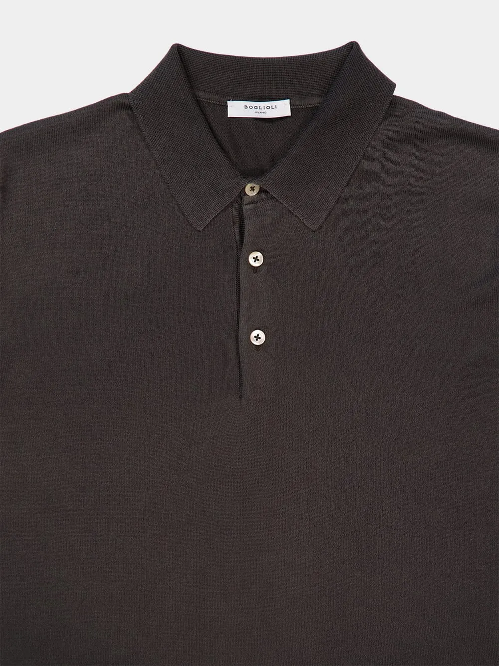 Dark Grey Regular Fit Cotton Polo sold by Fashion Clinic product image thumbnail 3