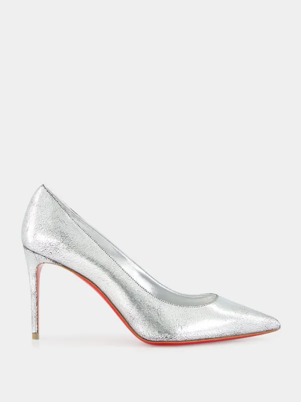Silver Kate Laminato Leather Pumps sold by Fashion Clinic