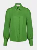 Green Silk Georgette Button-Down Shirt sold by Fashion Clinic