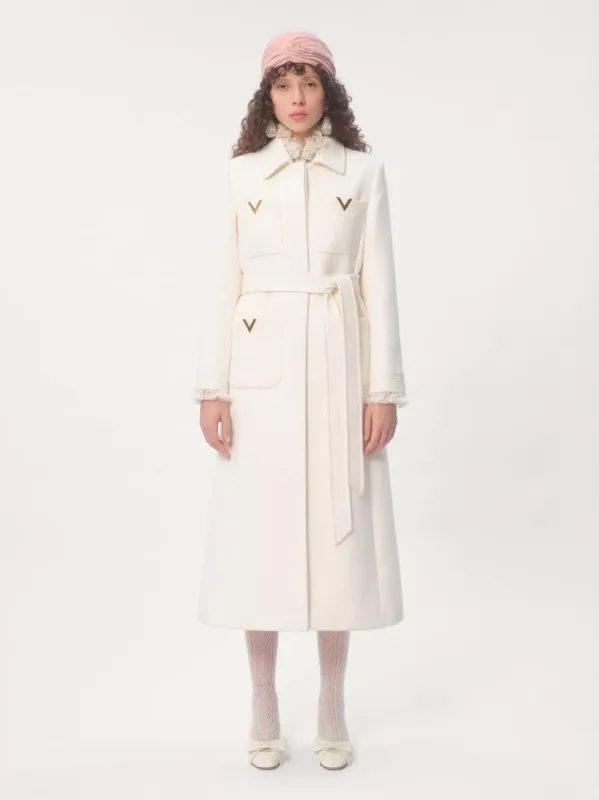 Ivory Drill Double Coat made by Valentino Garavani