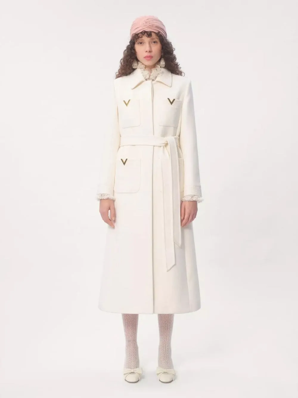 Ivory Drill Double Coat sold by Fashion Clinic