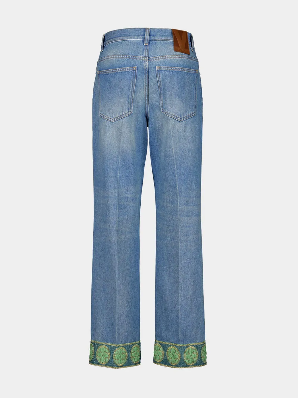 Blue Denim Trousers with Jacquard Trims sold by Fashion Clinic product image thumbnail 3