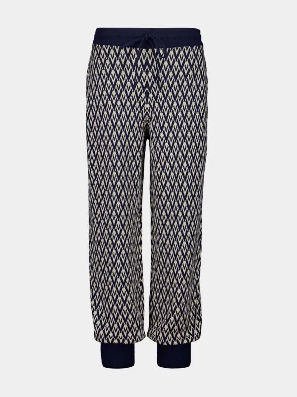 Toute la V Jacquard Wool Knit Trousers sold by Fashion Clinic