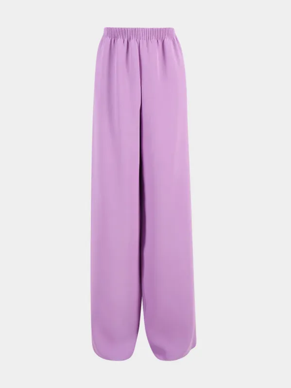 Lilac Cady Couture Silk Trousers sold by Fashion Clinic