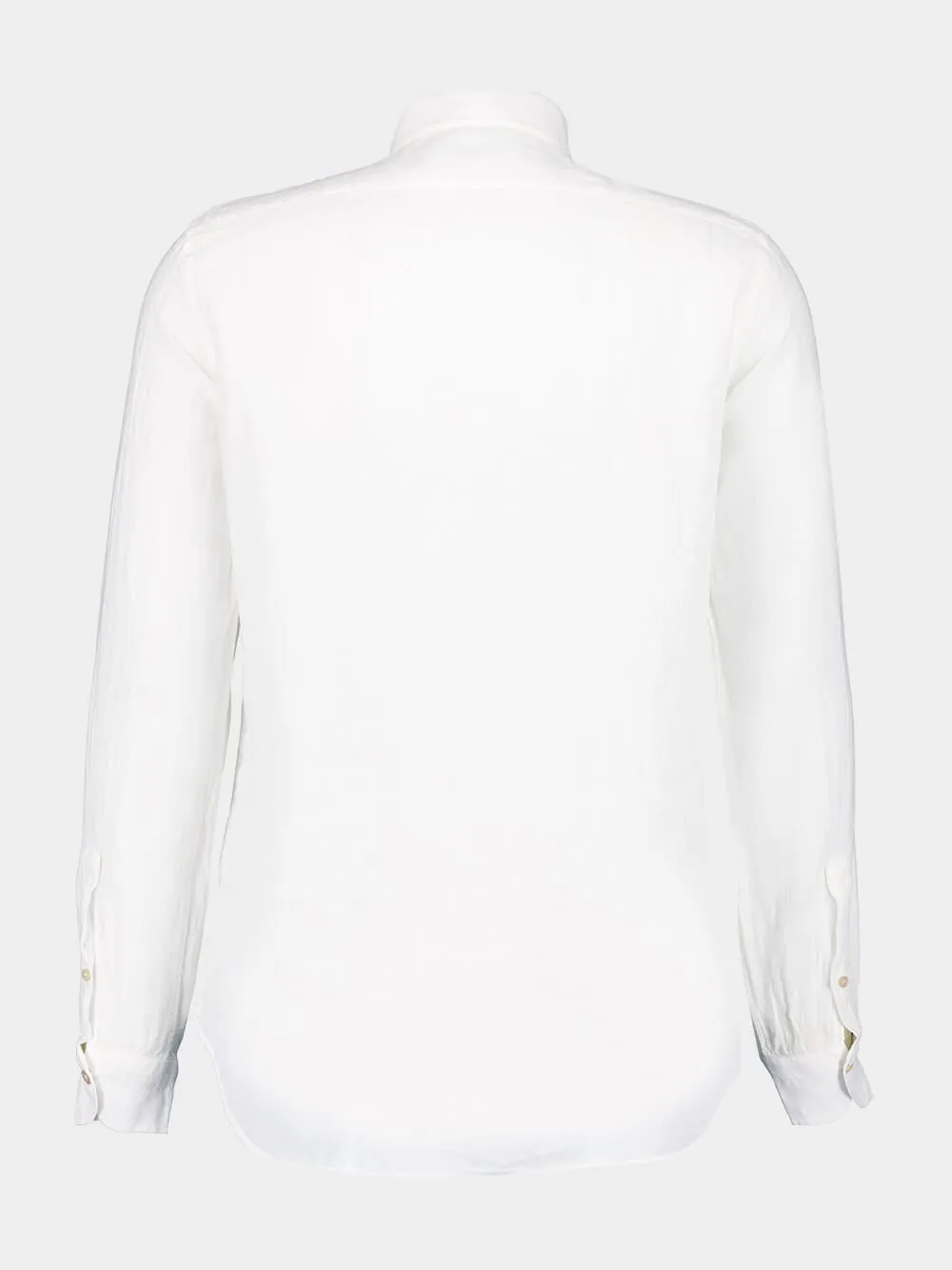 White Regular Fit Linen Button-Up Shirt sold by Fashion Clinic product image thumbnail 2