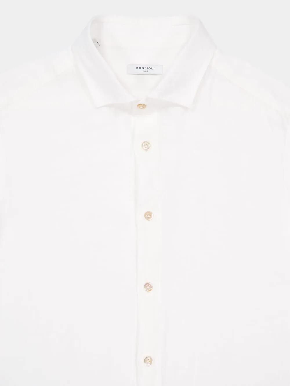 White Regular Fit Linen Button-Up Shirt sold by Fashion Clinic product image thumbnail 3