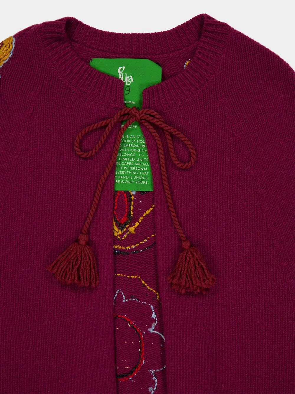 Saphire Purple Potion Hand Embroidered Knitted Cape sold by Fashion Clinic product image thumbnail 5