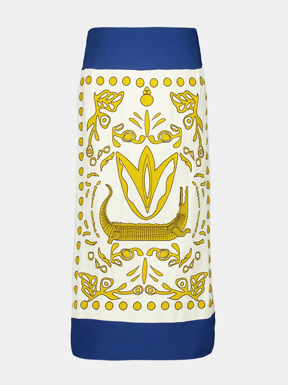 Elizabeth Vanilla Custard Embroidered Pencil Skirt sold by Fashion Clinic product image thumbnail 2