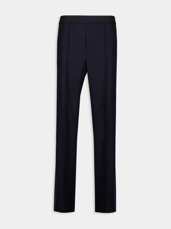 Dark Blue Wool Twill Pant sold by Fashion Clinic