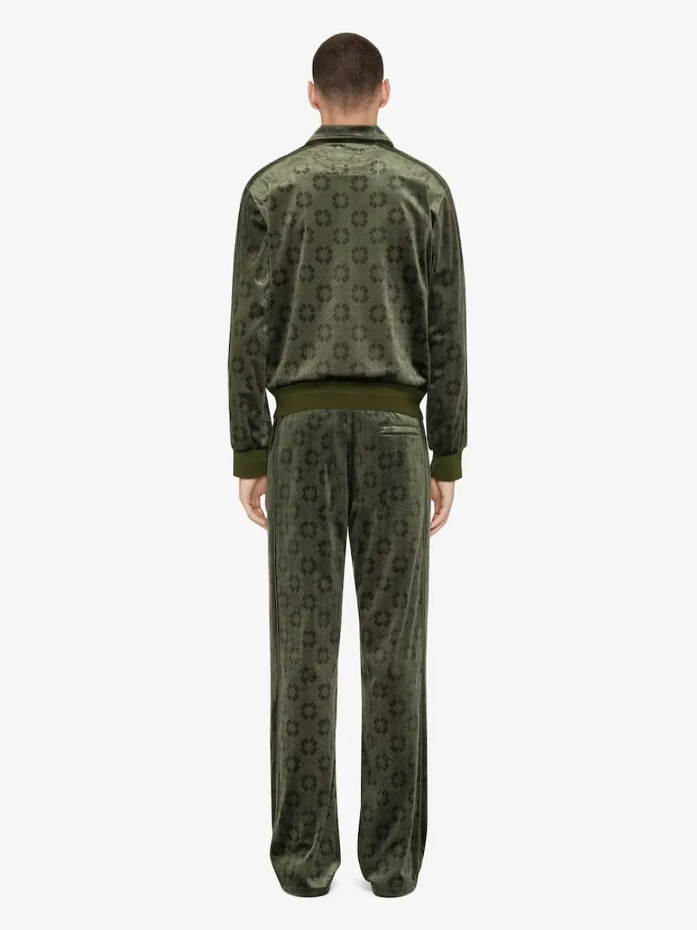 Green Monogram Velvet Jogger Pants sold by Fashion Clinic product image thumbnail 3
