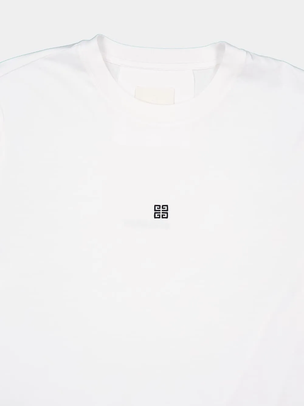 White Slim Fit T-Shirt in Cotton with 4G Embroidery sold by Fashion Clinic product image thumbnail 3