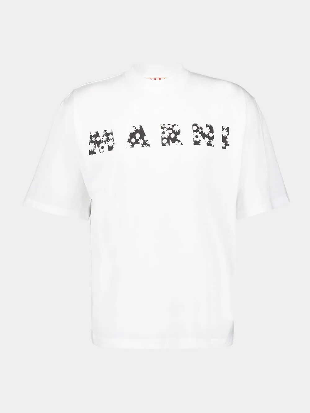 Lily White T-Shirt with Floral Logo Print sold by Fashion Clinic