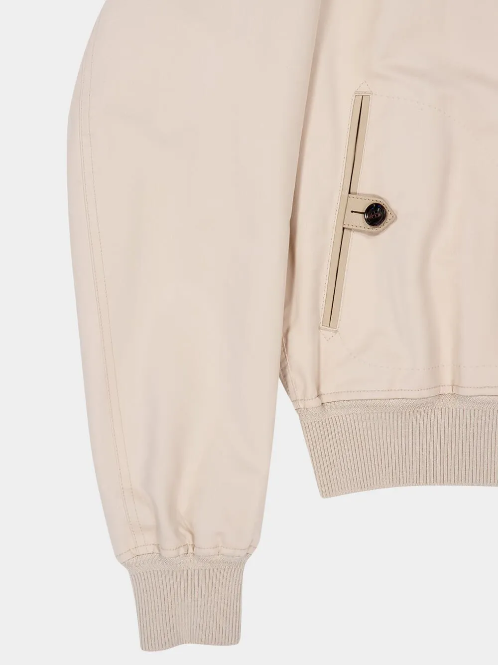 Ivory Fine Poplin Harrington Jacket sold by Fashion Clinic product image thumbnail 5