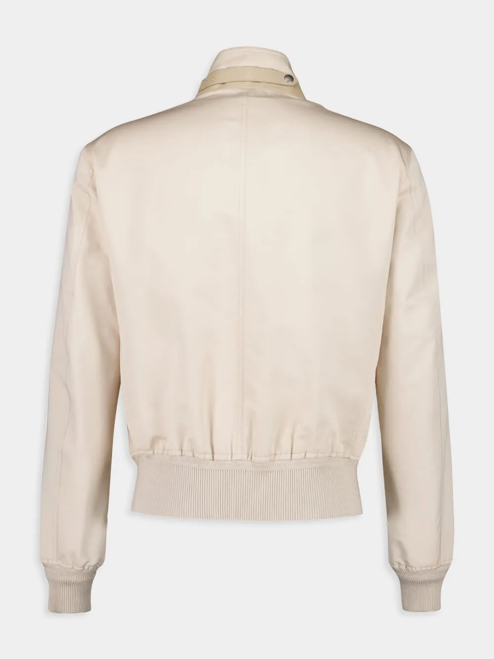 Ivory Fine Poplin Harrington Jacket sold by Fashion Clinic product image thumbnail 3