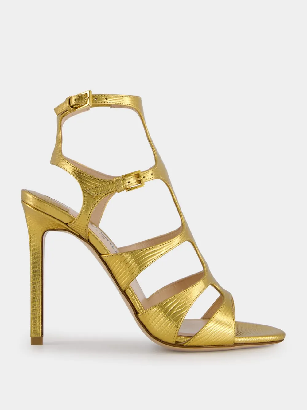 Light Bronze Laminated Lizard Sandal sold by Fashion Clinic product image thumbnail 2