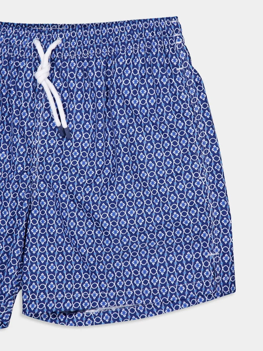 Blue Madeira Vintage Pattern Sustainable Swim Trunk sold by Fashion Clinic product image thumbnail 3