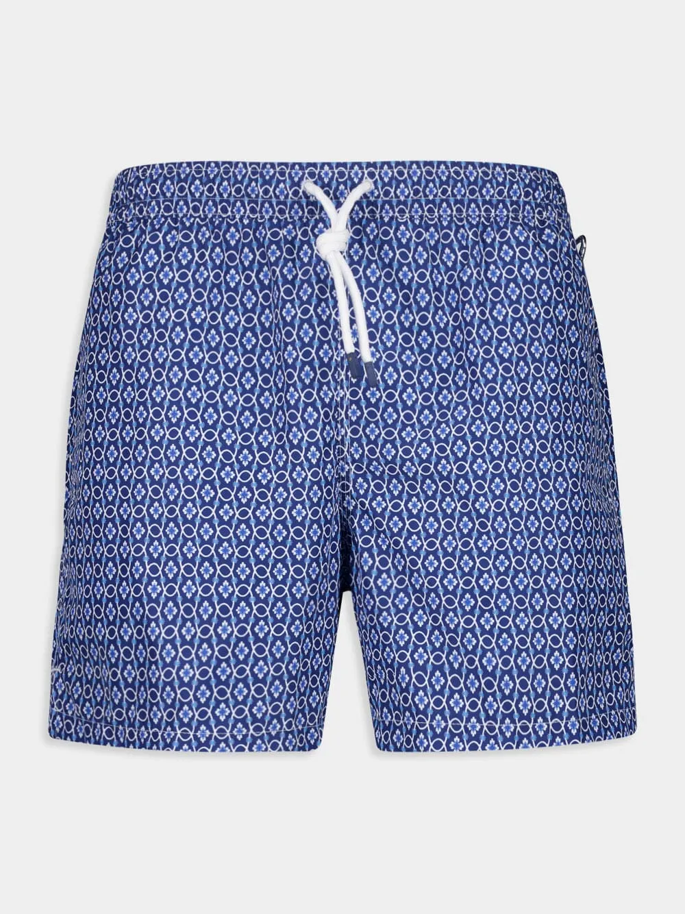 Blue Madeira Vintage Pattern Sustainable Swim Trunk sold by Fashion Clinic
