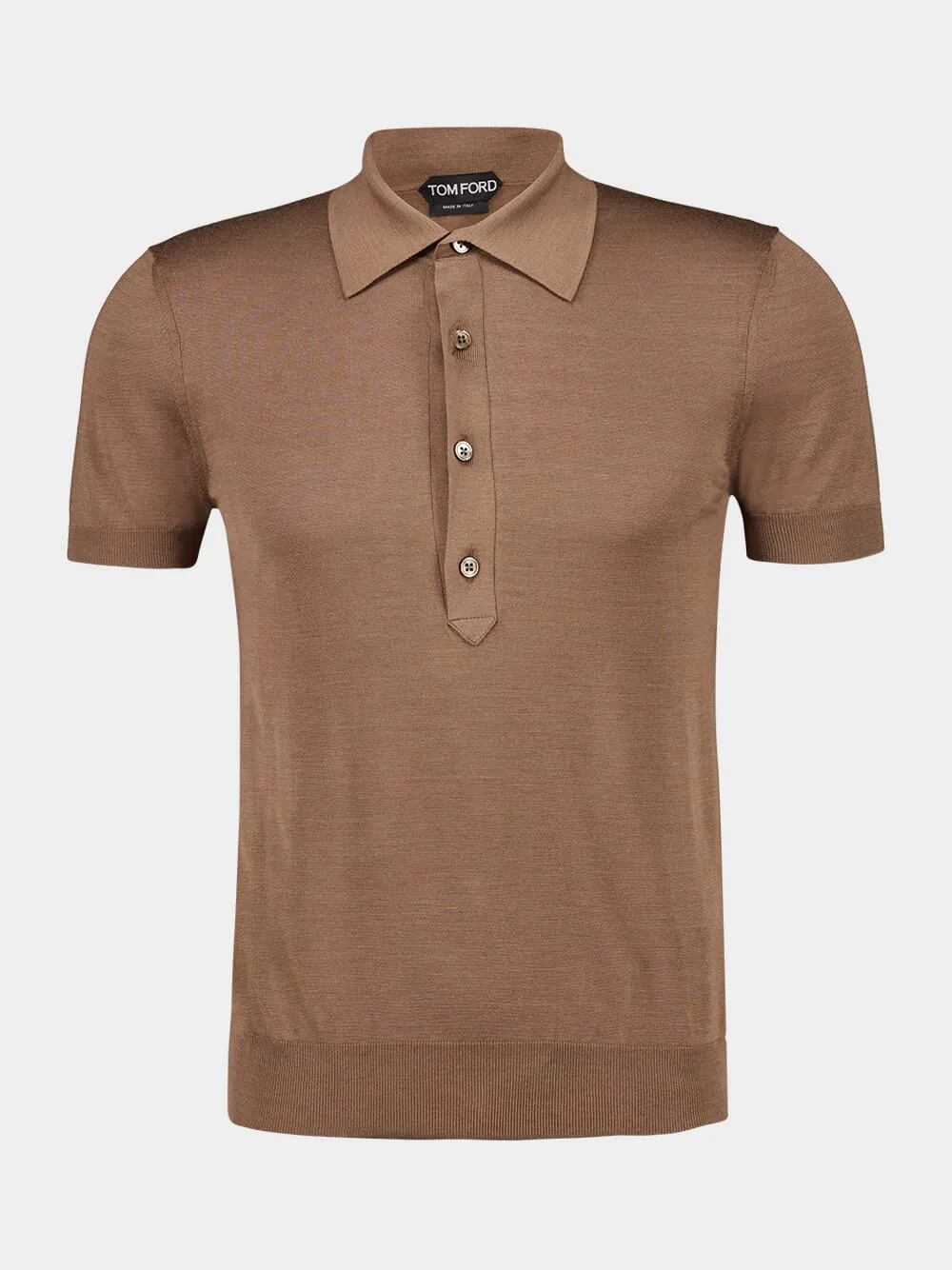 Brown Knitted Polo Shirt sold by Fashion Clinic