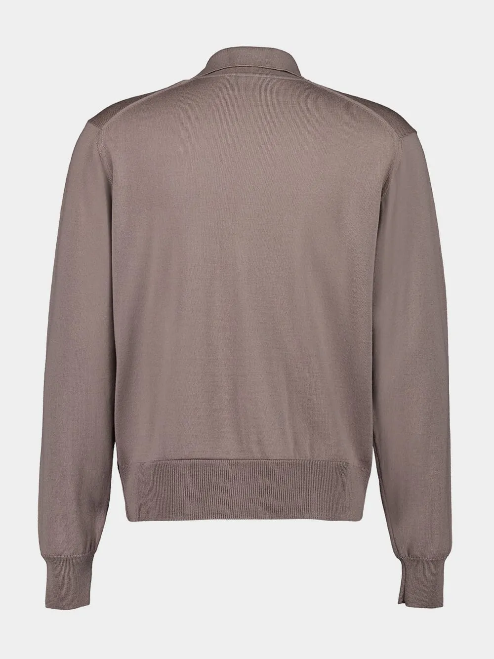 Taupe Buttoned Merino Wool Cardigan sold by Fashion Clinic product image thumbnail 2