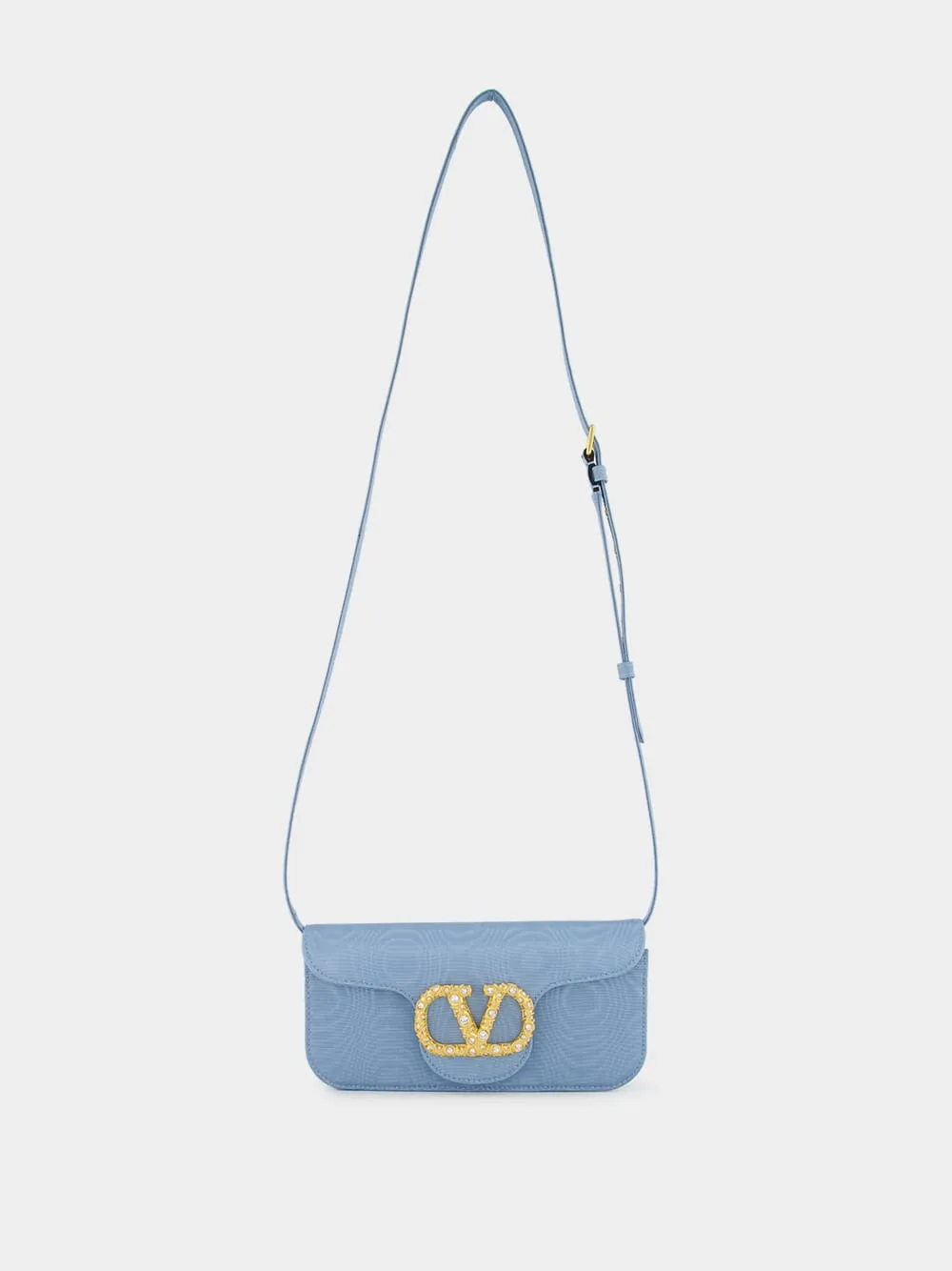 Blue Locň Moiré Fabric Clutch with Jewel Logo sold by Fashion Clinic product image thumbnail 3