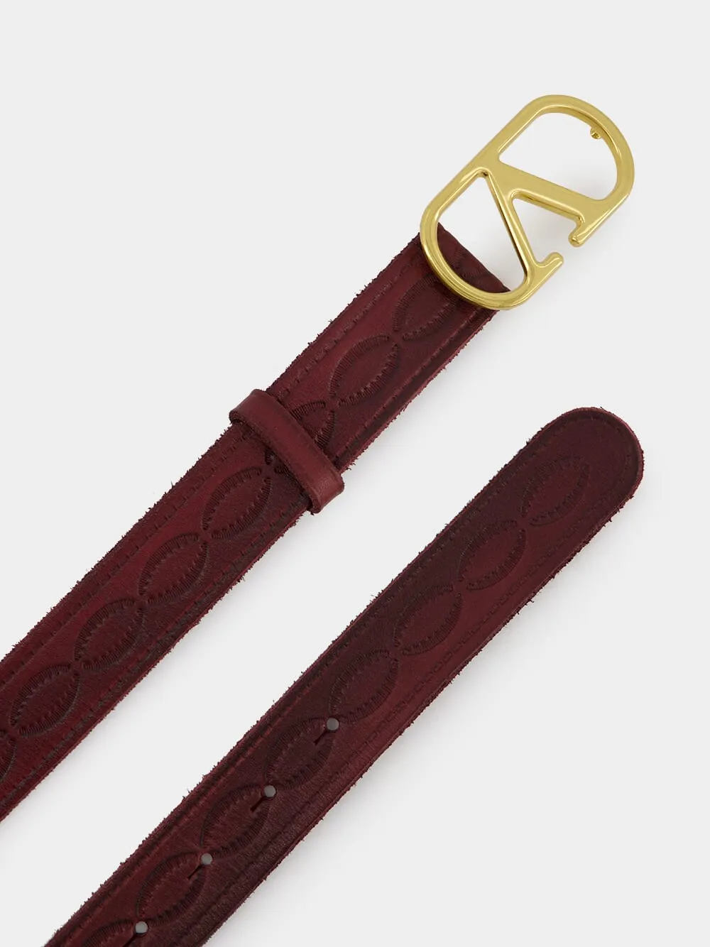 VLogo Signature Belt in Dark Aubergine sold by Fashion Clinic product image thumbnail 2