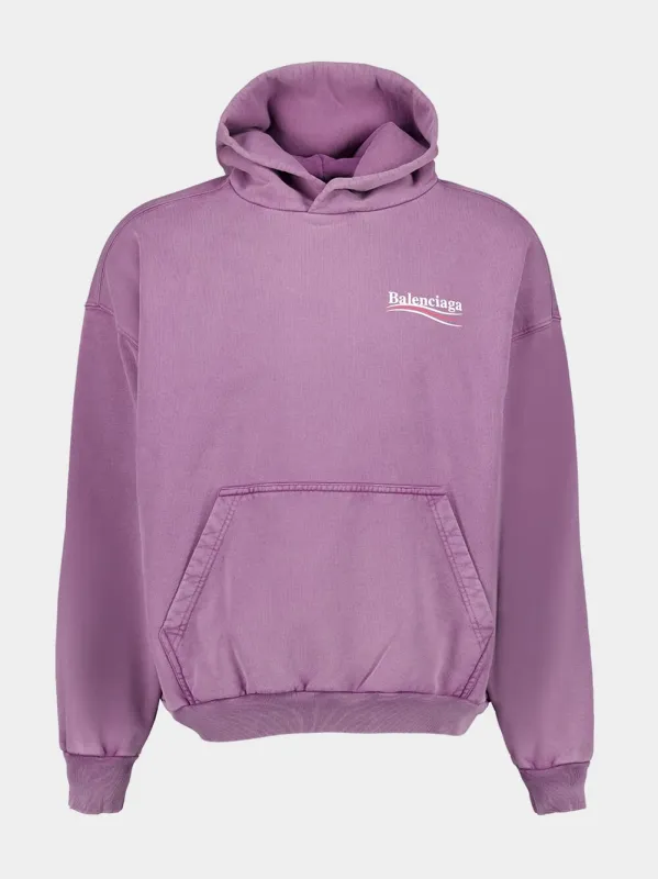 Political Campaign Sweatshirt in Faded Purple sold by Fashion Clinic