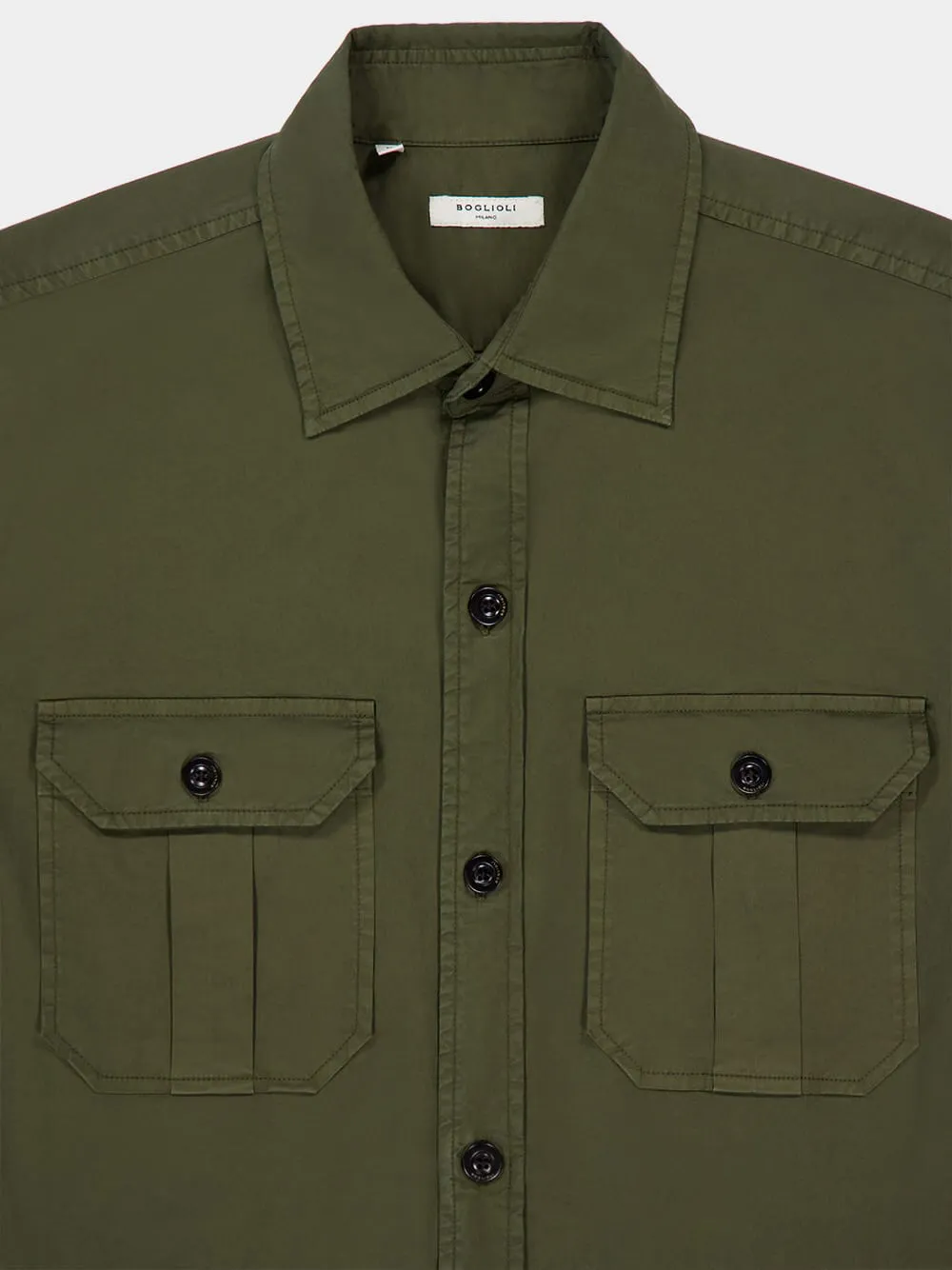 Khaki Cotton Overshirt with Pockets sold by Fashion Clinic product image thumbnail 3