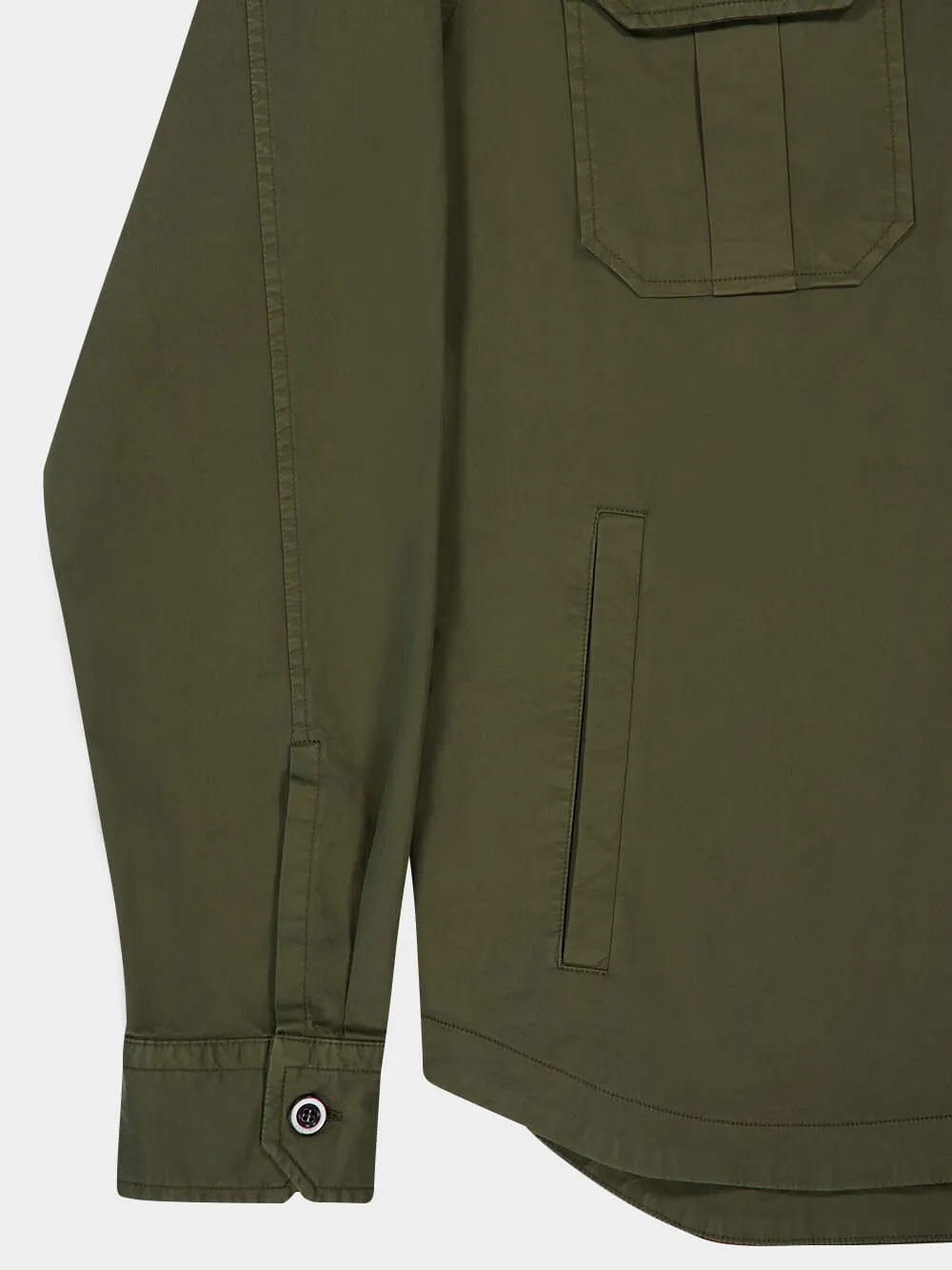 Khaki Cotton Overshirt with Pockets sold by Fashion Clinic product image thumbnail 4