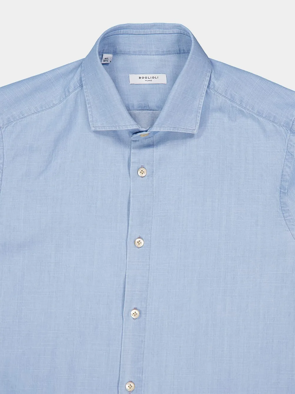Light Blue Regular Fit Cotton Shirt sold by Fashion Clinic product image thumbnail 4