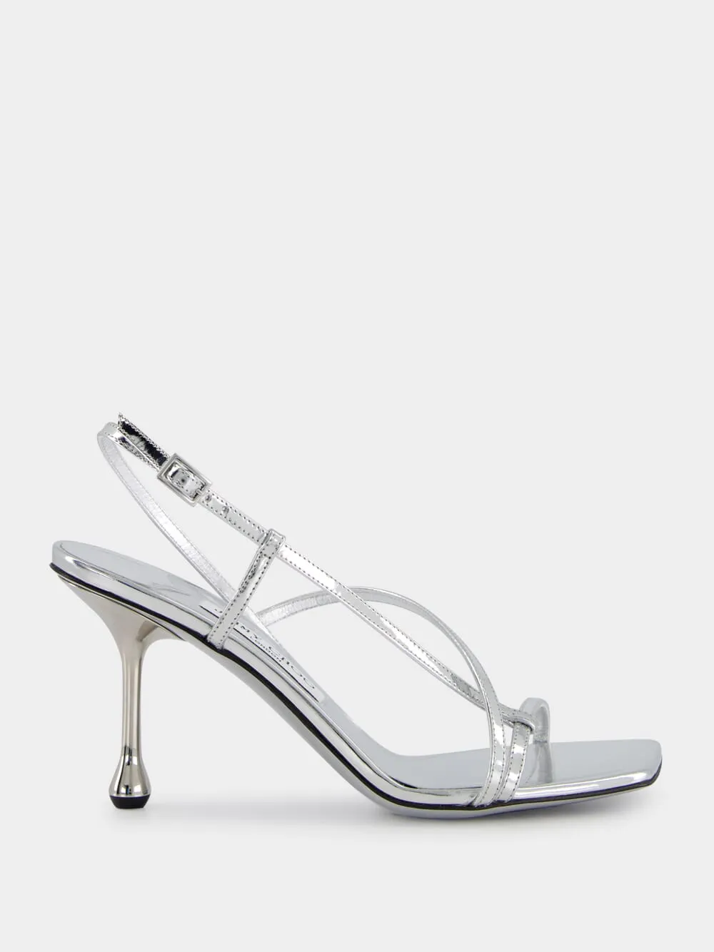 Etana Silver Metallic Leather Sandals sold by Fashion Clinic product image thumbnail 2