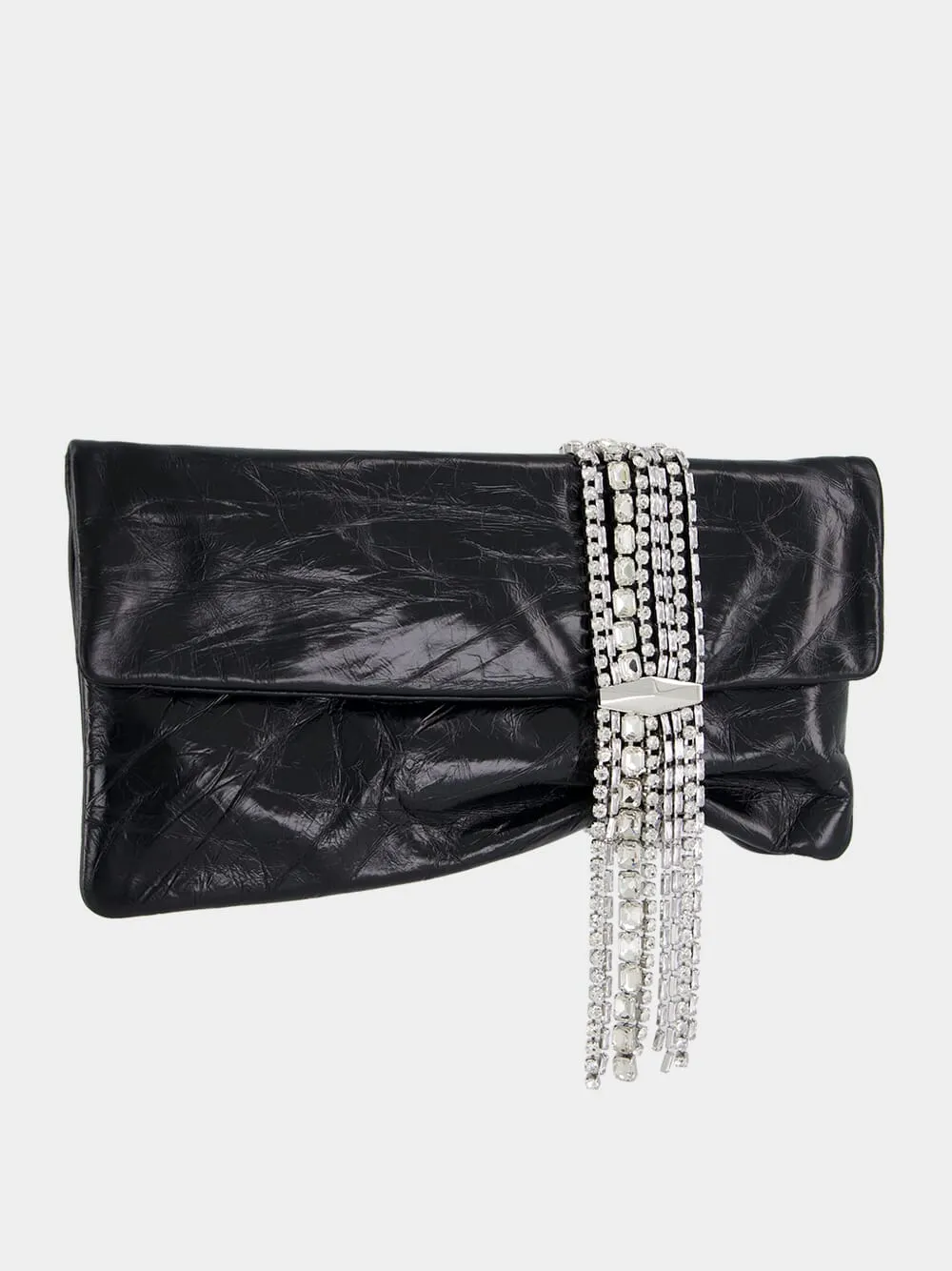 Zandra Black Vintage Metallic Leather Clutch Bag sold by Fashion Clinic product image thumbnail 3