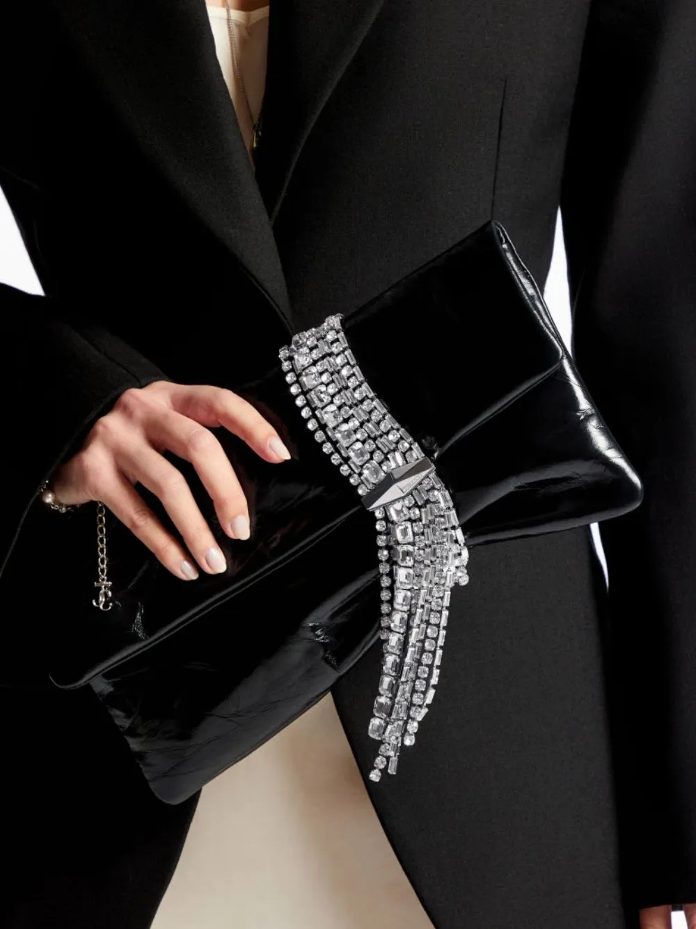 Zandra Black Vintage Metallic Leather Clutch Bag sold by Fashion Clinic product image thumbnail 2