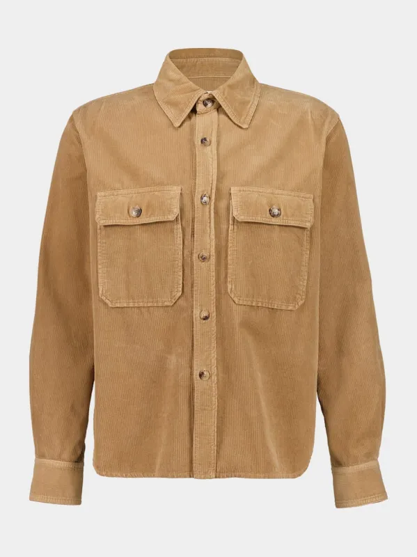 Beige Corduroy Overshirt sold by Fashion Clinic