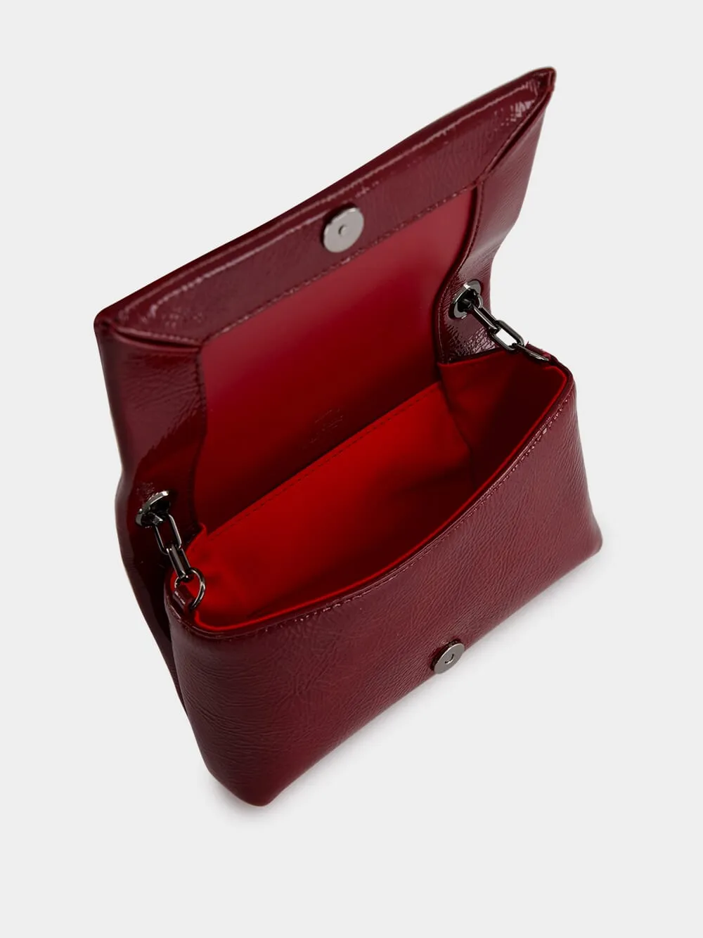 Burgundy Loubi 54 Patent Leather Crossbody Bag sold by Fashion Clinic product image thumbnail 5