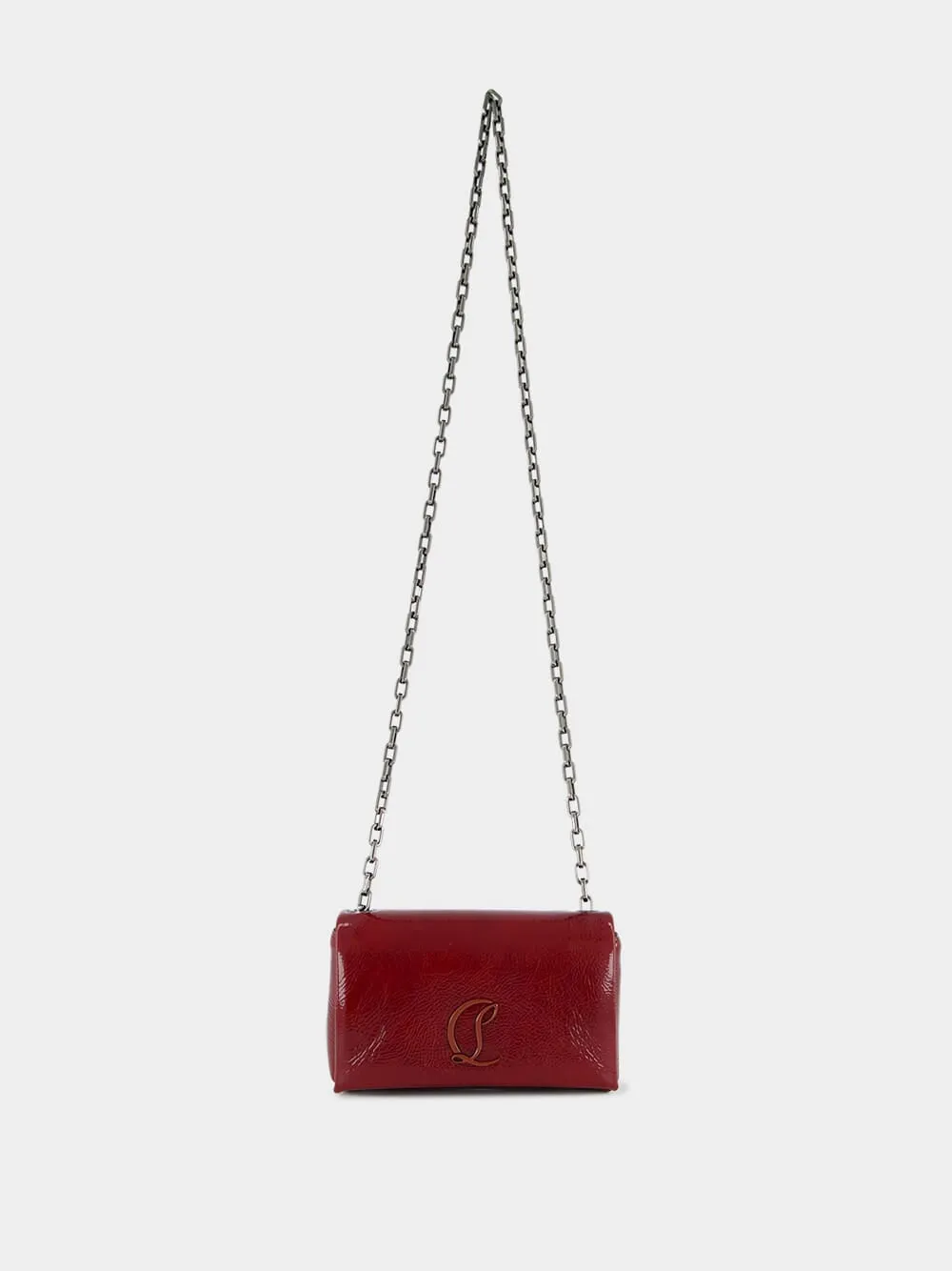Burgundy Loubi 54 Patent Leather Crossbody Bag sold by Fashion Clinic product image thumbnail 2