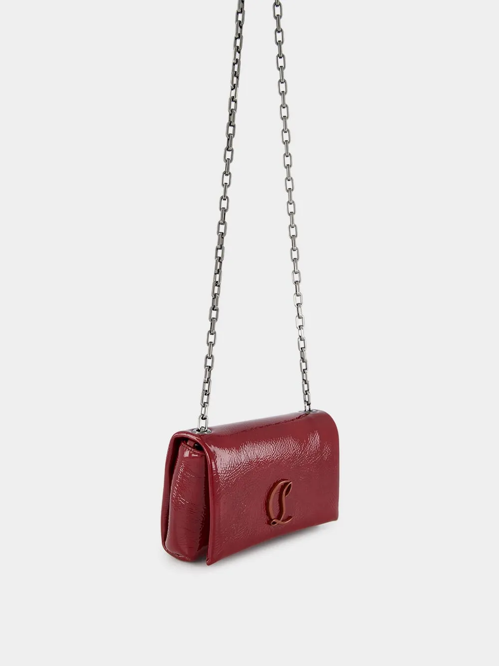 Burgundy Loubi 54 Patent Leather Crossbody Bag sold by Fashion Clinic product image thumbnail 3