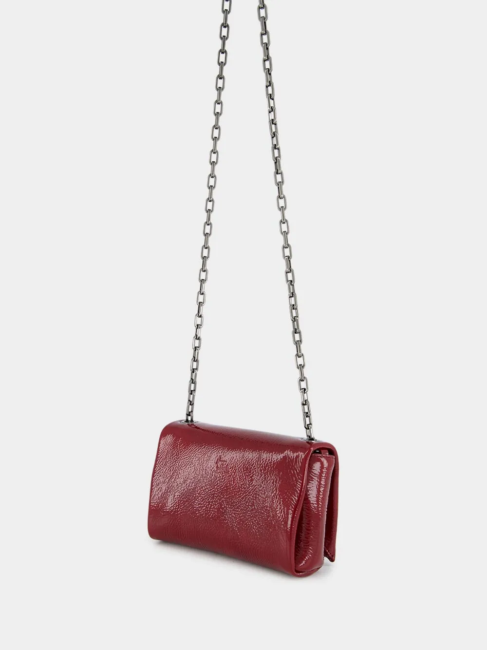 Burgundy Loubi 54 Patent Leather Crossbody Bag sold by Fashion Clinic product image thumbnail 4