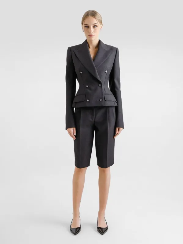 ジャケット Dolce&Gabbana Anthracite Grey Tweed Double-Breasted Jacket Dolce&Gabbana Anthracite grey tweed double-breasted jacket