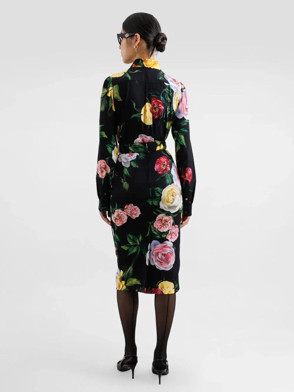 Peony and Rose-Print Charmeuse Skirt sold by Fashion Clinic product image thumbnail 4