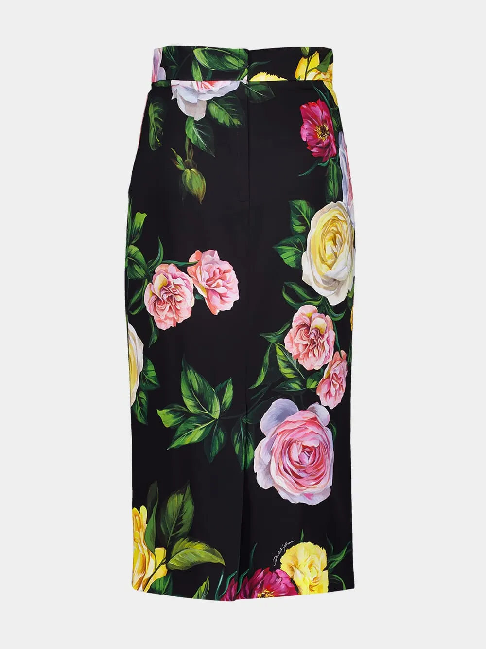 Peony and Rose-Print Charmeuse Skirt sold by Fashion Clinic product image thumbnail 3