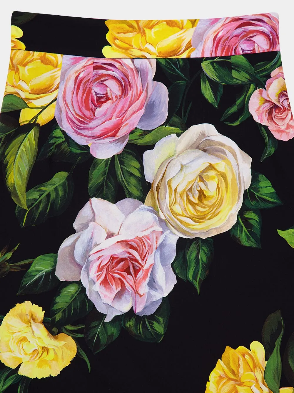 Peony and Rose-Print Charmeuse Skirt sold by Fashion Clinic product image thumbnail 5