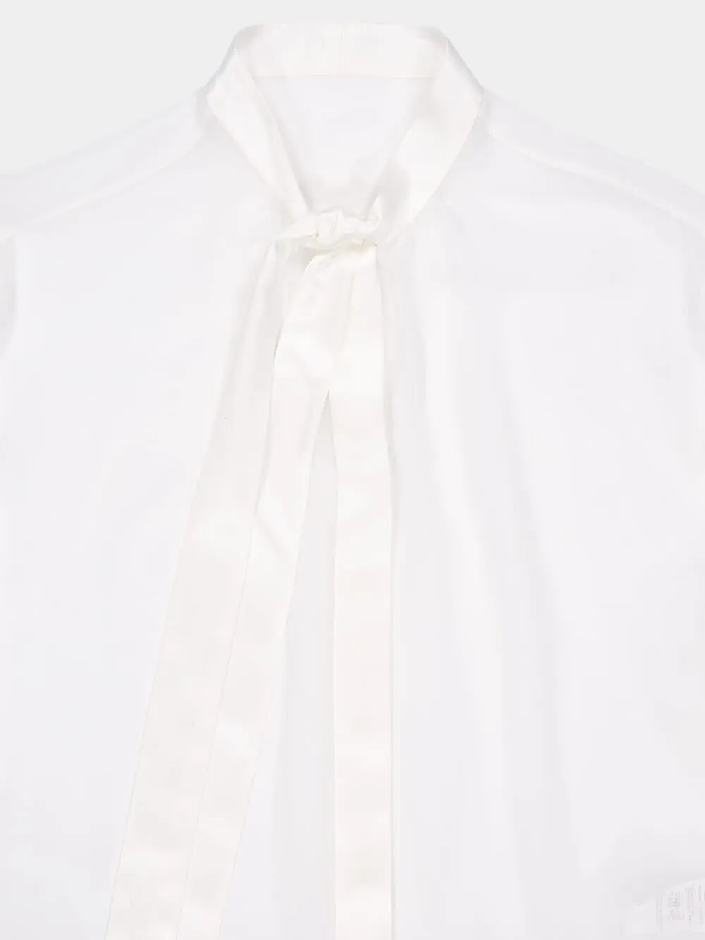 White Silk Chiffon Bow-Tie Shirt sold by Fashion Clinic product image thumbnail 5