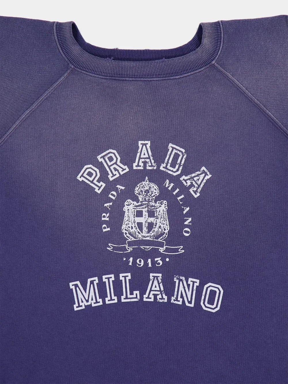 Navy Blue Cotton T-Shirt with Logo Print sold by Fashion Clinic product image thumbnail 3