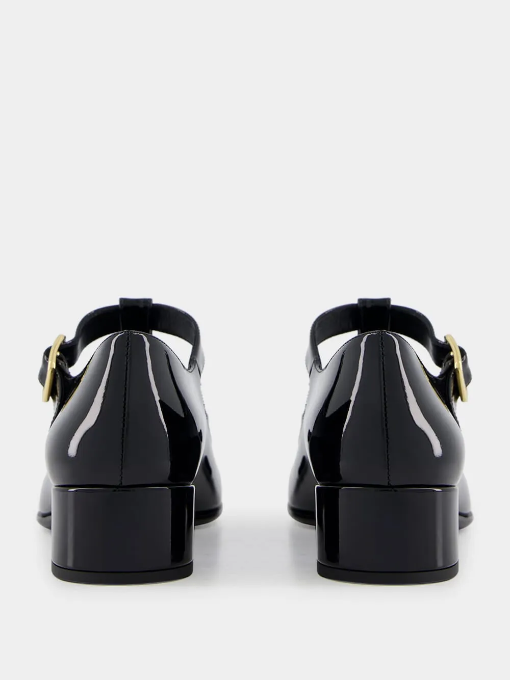 Black Patent Leather Mid-Heel Pumps sold by Fashion Clinic product image thumbnail 4