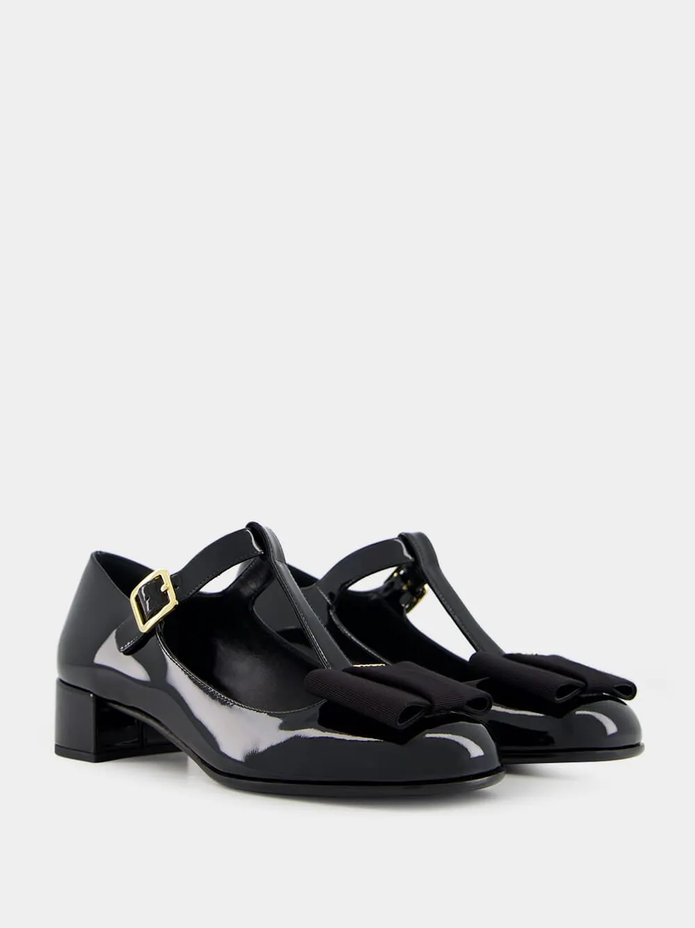 Black Patent Leather Mid-Heel Pumps sold by Fashion Clinic product image thumbnail 2
