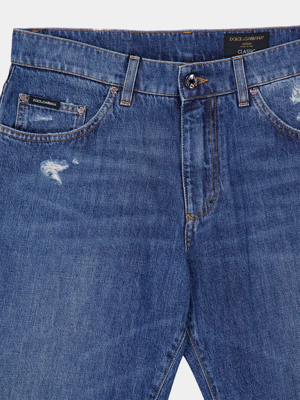 Blue Classic Cotton Jeans with Tag sold by Fashion Clinic product image thumbnail 5