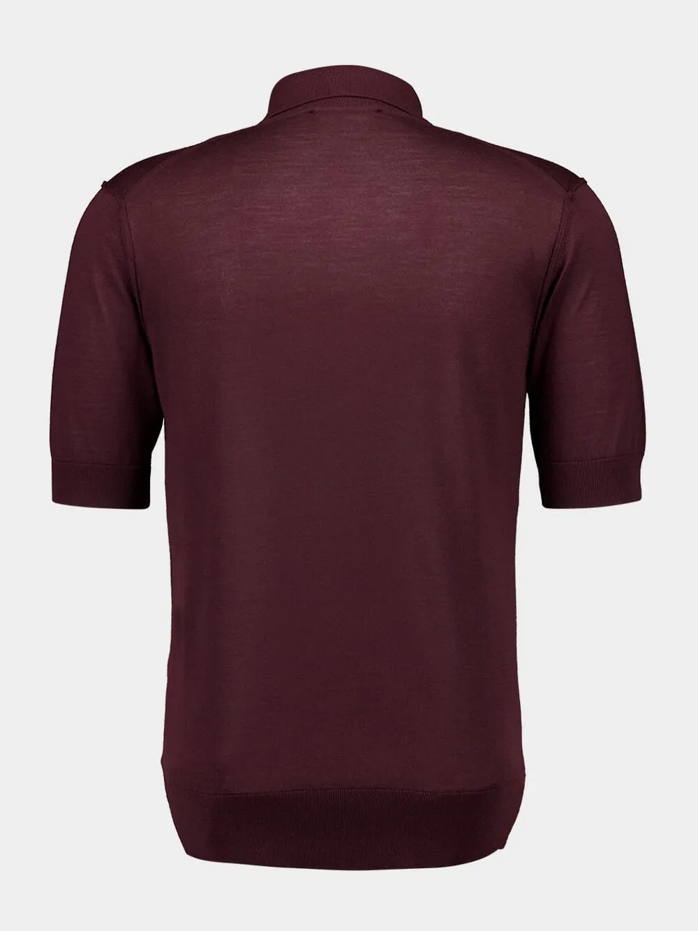 Burgundy Short Sleeve Cashmere Polo sold by Fashion Clinic product image thumbnail 2